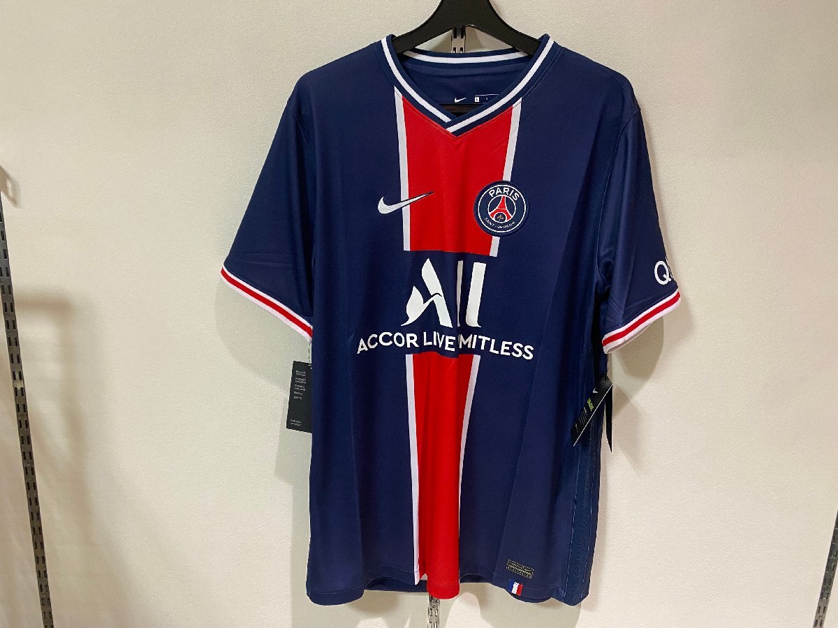 【未使用】NIKE/ナイキ パリサンジェルマン 2020/2021 ホームユニフォーム半袖 CD4242‐411 Lサイズ(USサイズ)拍卖