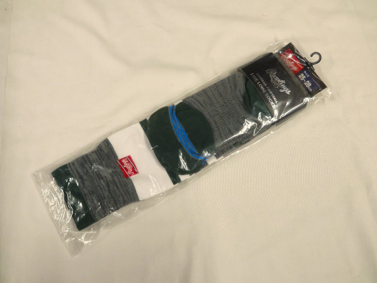 【未使用】 Rawlings/ローリングス 野球 ソフトボール ラインミックス ロング ソックス (AAS9S04) グレー 25-28cm 日本製拍卖