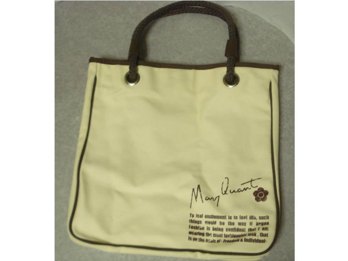 ☆ マリークワント キャンバス トートバッグ☆ 生成 クリーム 保冷 エコバッグ ノベルティ拍卖