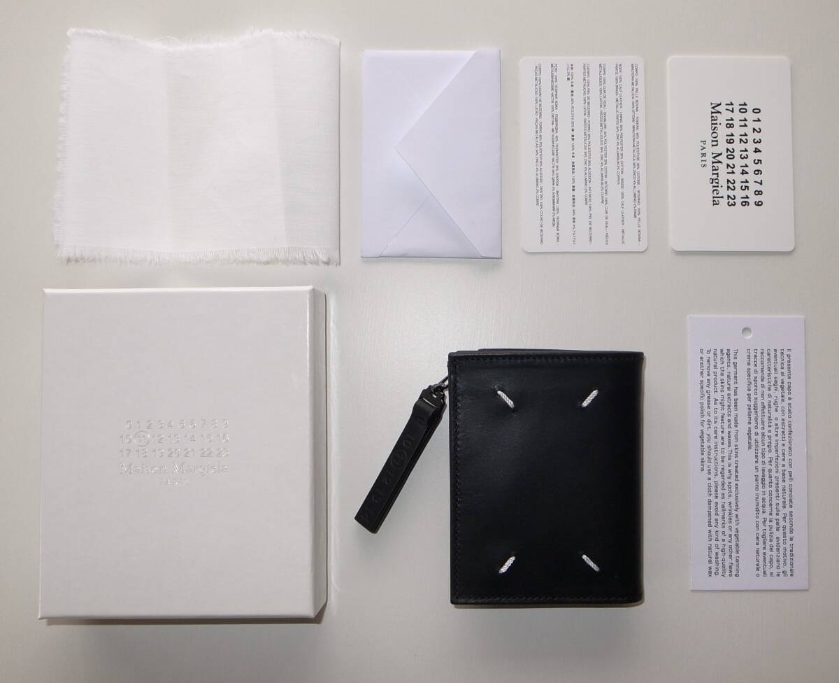 maison margiela マルジェラ 2つ折り 財布 wallet leather black 22AW拍卖