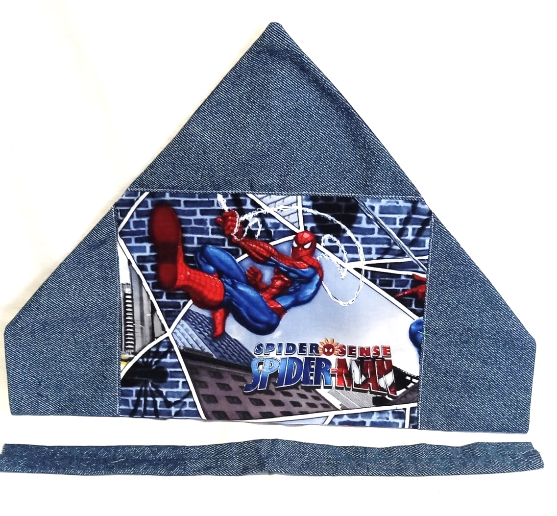セミオーダー品☆手作り☆三角巾☆スパイダーマン&デニム調無地拍卖