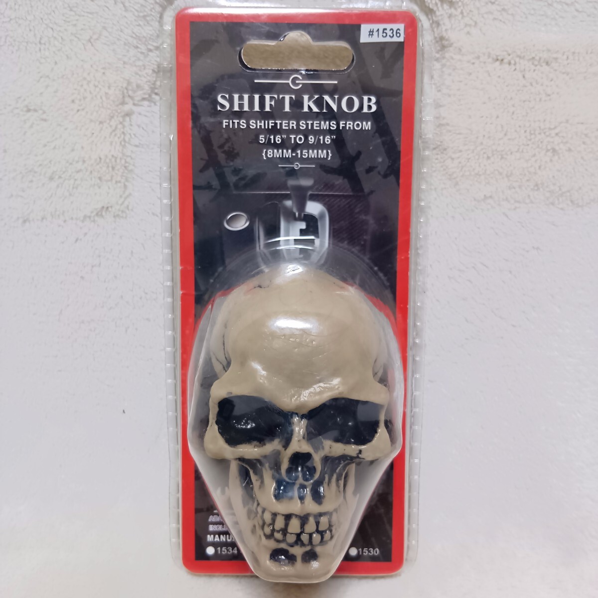 未使用どくろシフトノブSHIFT KNOB汎用アダプター付きスカル旧車ガイコツHot RodホットロッドM8~M15マニュアルトランスミッションMT拍卖