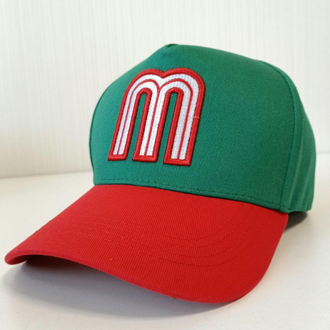 新品 M メキシコ ツートンキャップ キャップ 野球帽 帽子 ユニセックス メンズ レディース アメカジ ストリート グリーン レッド拍卖