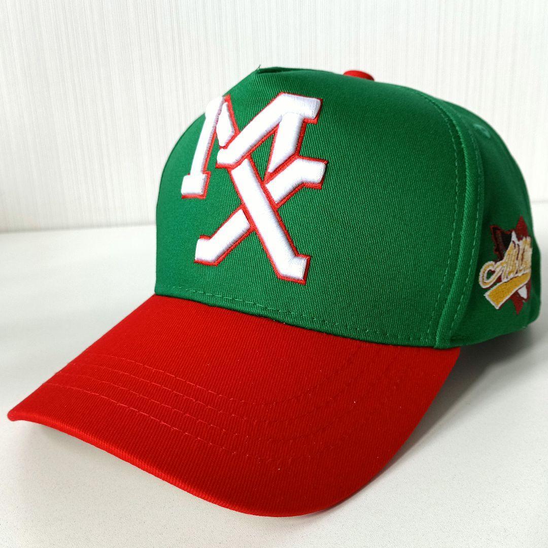 新品 MX メキシコ ツートンキャップ キャップ 野球帽 帽子 ユニセックス メンズ レディース アメカジ ストリート グリーン レッド拍卖