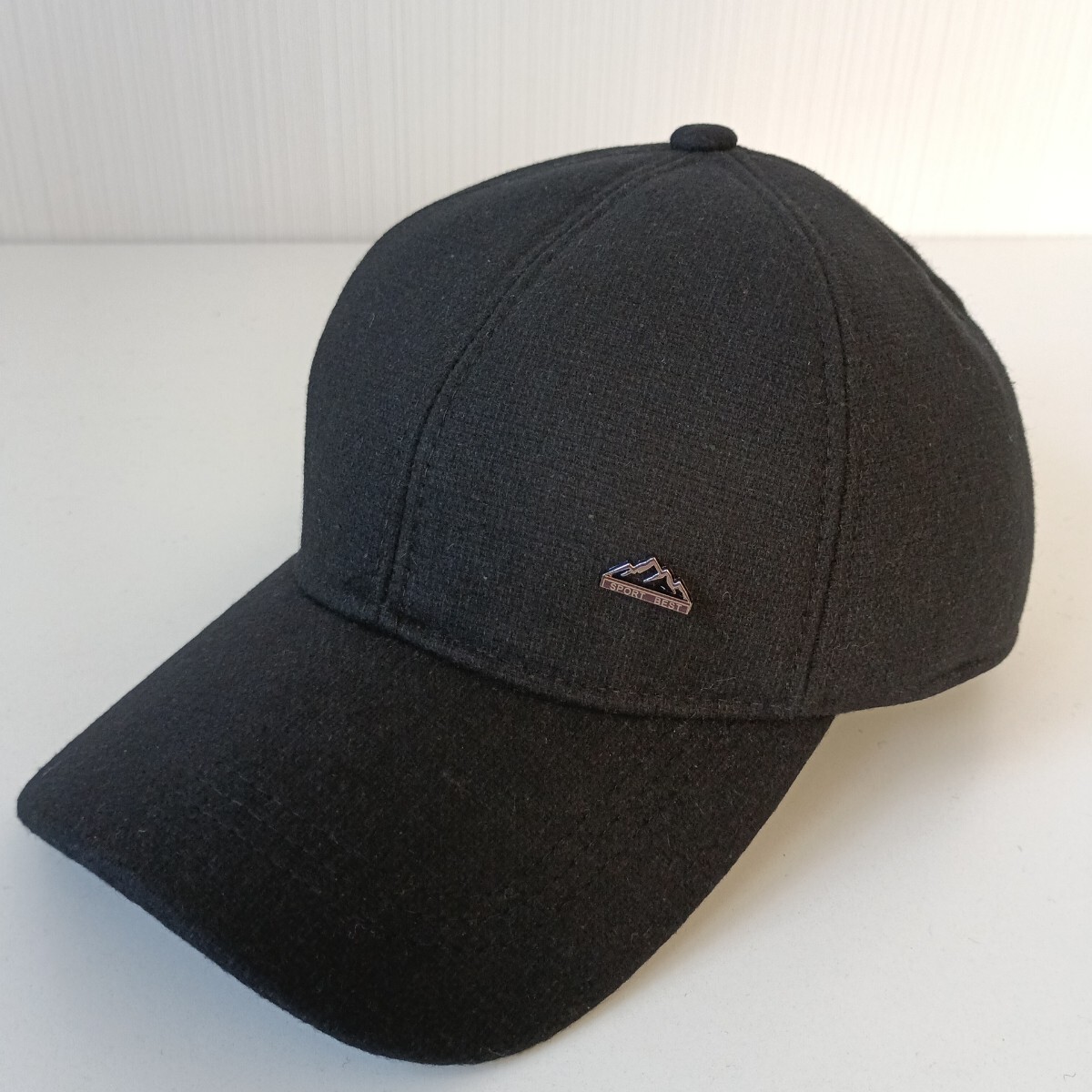 新品 耳当て付き ウールライク キャップ バッチ 野球帽 帽子 黒 ユニセックス メンズ レディース 大人 シック 秋冬 暖かい拍卖