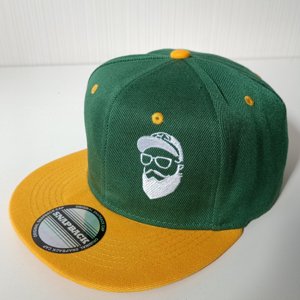 新品 ひげおじさん キャップ 野球帽 帽子 緑 黄 ユニセックス メンズ レディース アメカジ ストリート フラットキャップ拍卖