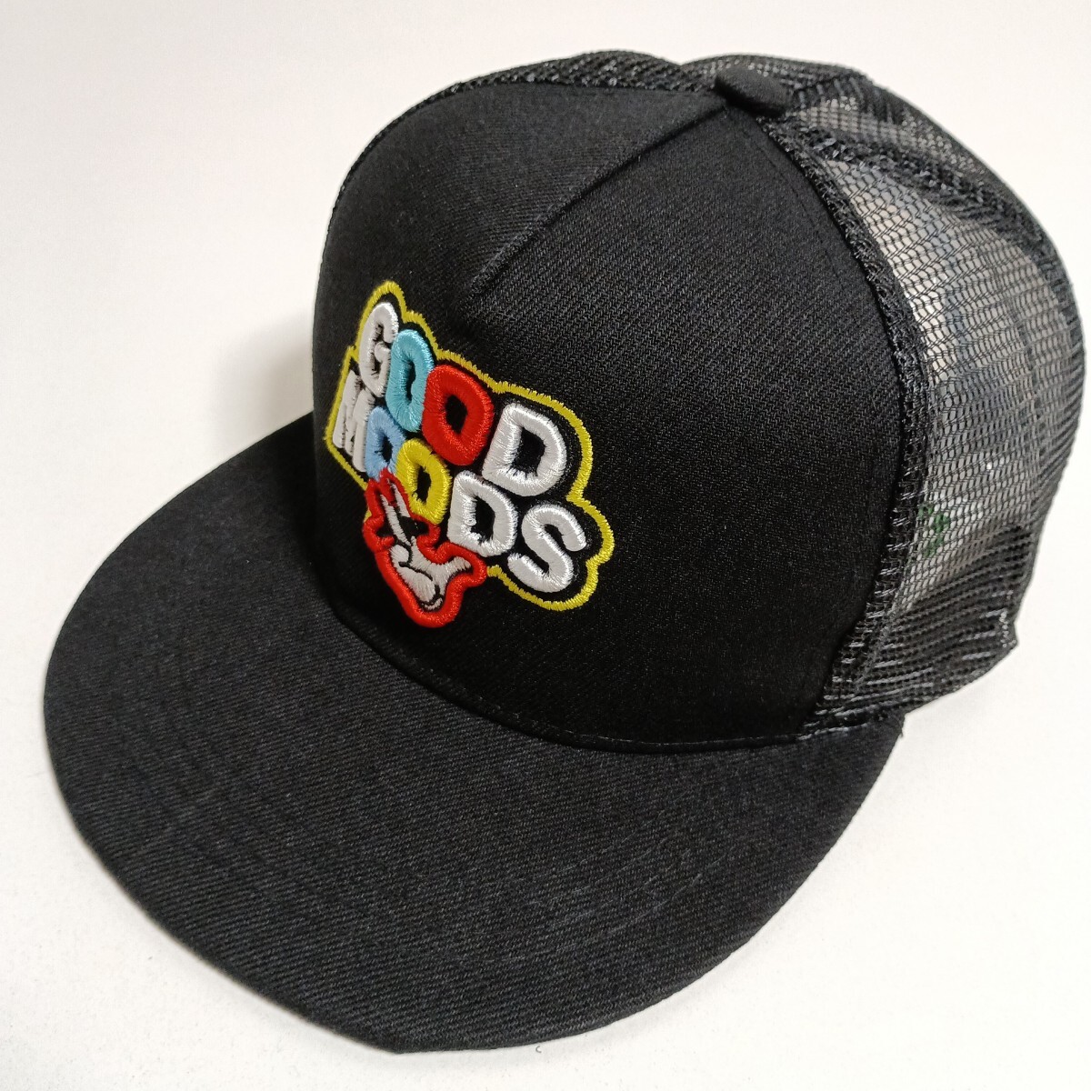 新品 GOODMOODS シガー メッシュ キャップ 野球帽 帽子 黒 アメカジ トラッカーキャップ フラットキャップ拍卖