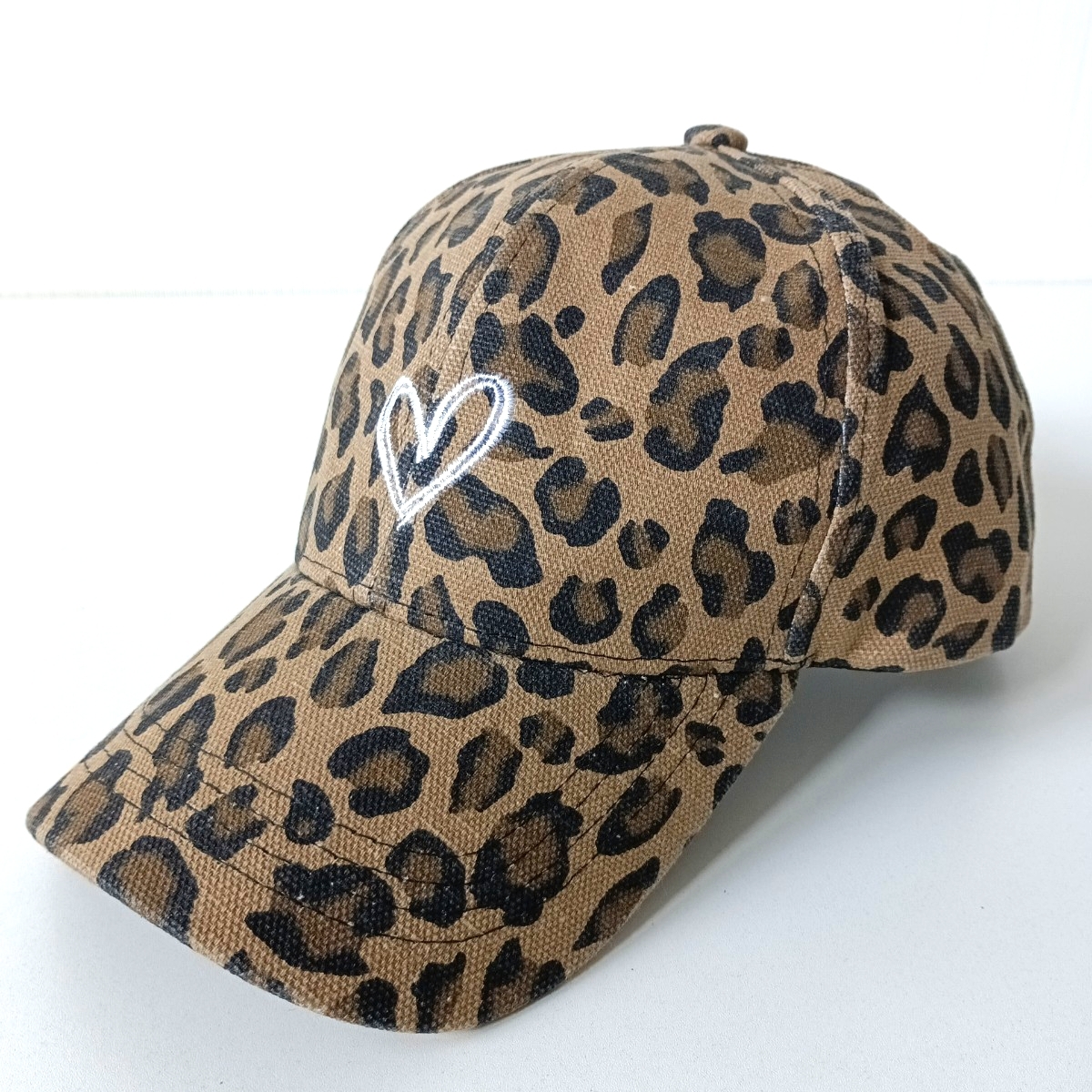 新品 ハート ヒョウ柄 レオパード 野球帽 帽子 キャップ ブラウン ユニセックス メンズ レディース アメカジ ストリート拍卖