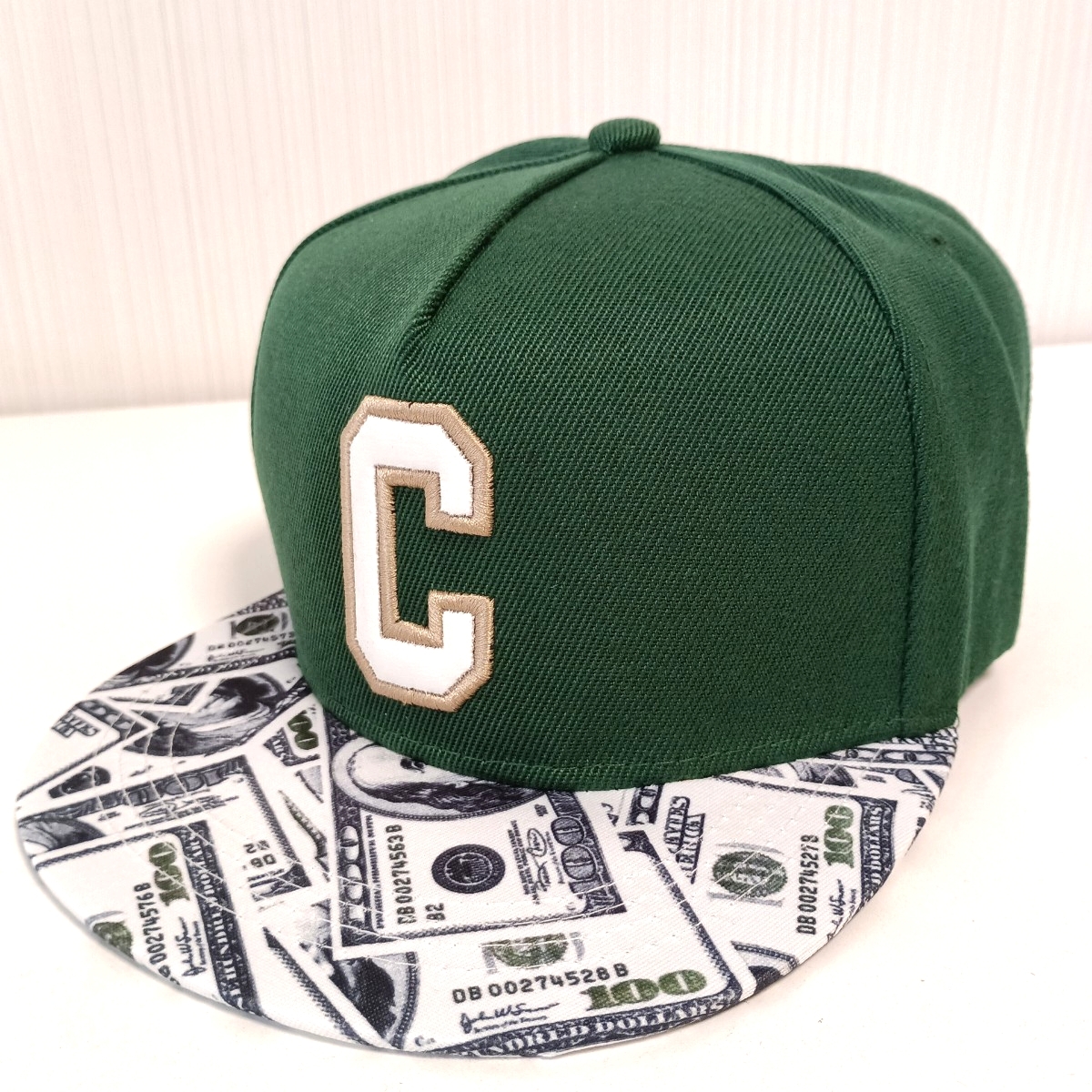 新品 C ドル キャップ 野球帽 帽子 緑 ユニセックス メンズ レディース アメカジ ストリート フラットキャップ拍卖