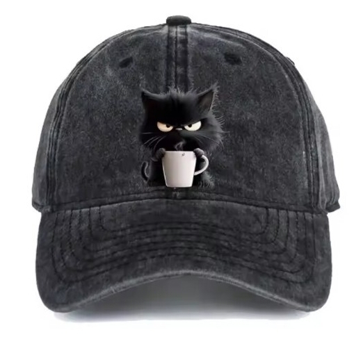 新品 かわいい コーヒー マグカップ 猫 ネコ ねこ 野球帽 帽子 キャップ コットンキャップ 黒 ユニセックス メンズ レディース ペット拍卖