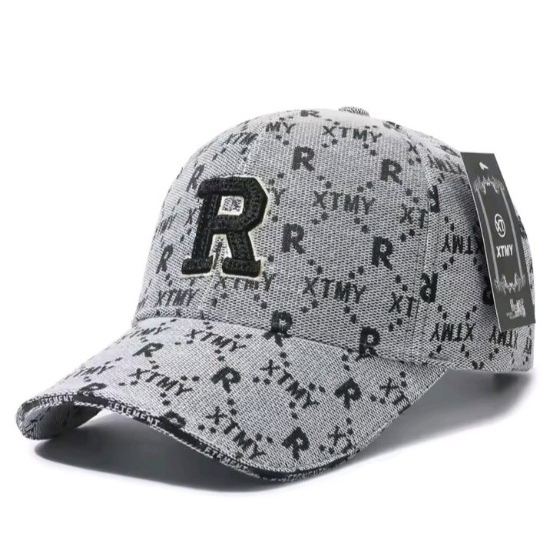 新品 R モノグラム キャップ 野球帽 帽子 グレー ユニセックス メンズ レディース シンプル 大人 上品拍卖
