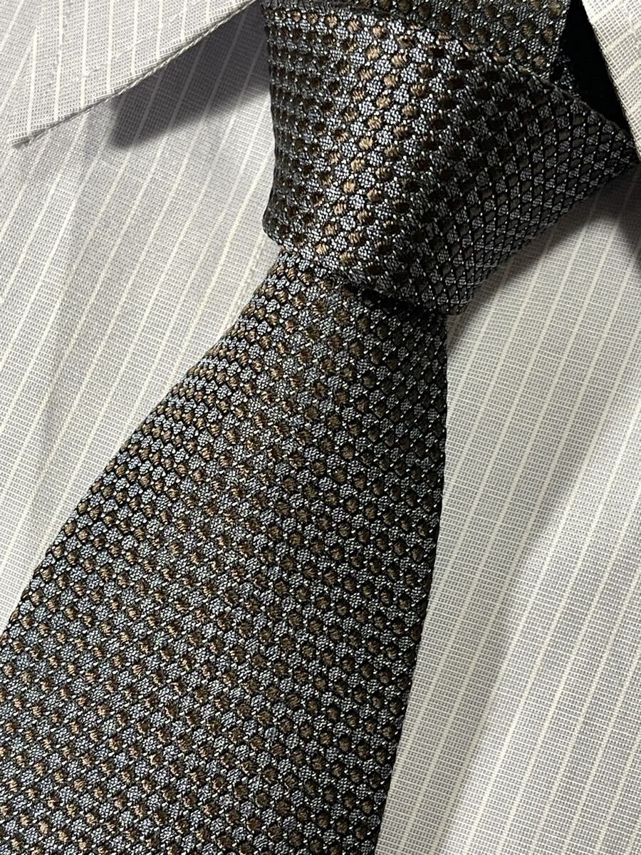 ほぼ未使用 ″Ermenegildo Zegna″ エルメネジルドゼニア マイクロチェック ブランドネクタイ 510013拍卖
