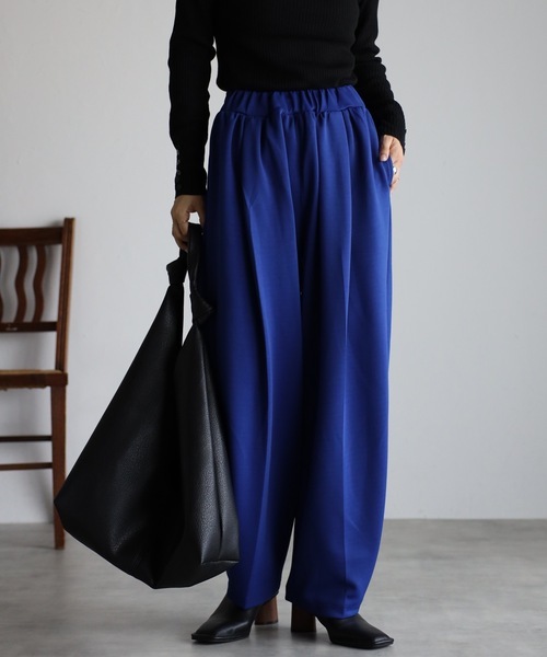 ap retroアプレトロ イージーパンツ 青 ワイドパンツ 拍卖