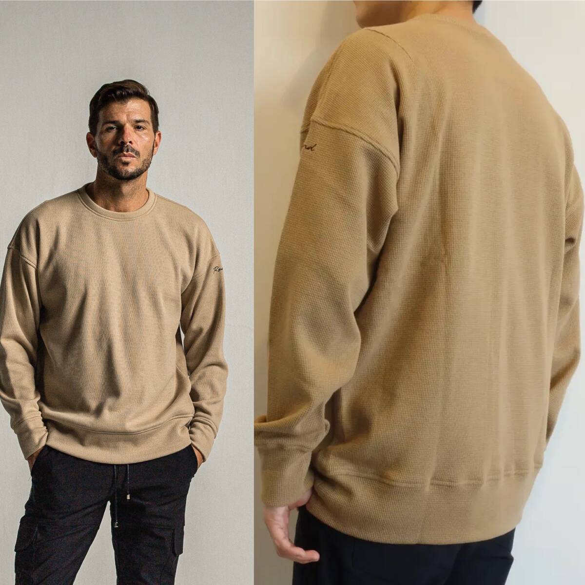 RESOUND CLOTHING WAFFLE THERMAL LOOSE TRAINER サイズ1 ベージュ スウェット カットソー拍卖