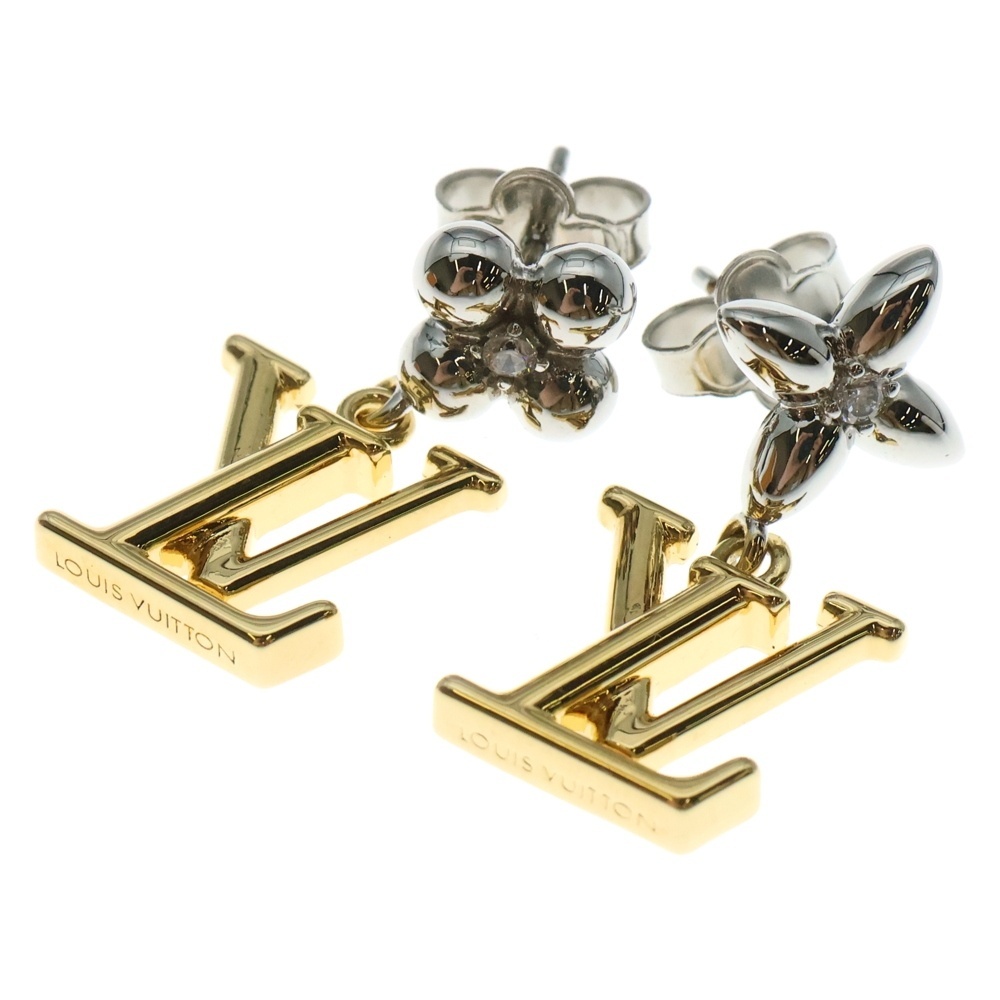 ルイヴィトン ピアス・パンダント LVアイコニックフラワー ピアス ゴールド×シルバー GP メタル M01287 アクセサリー レディース拍卖