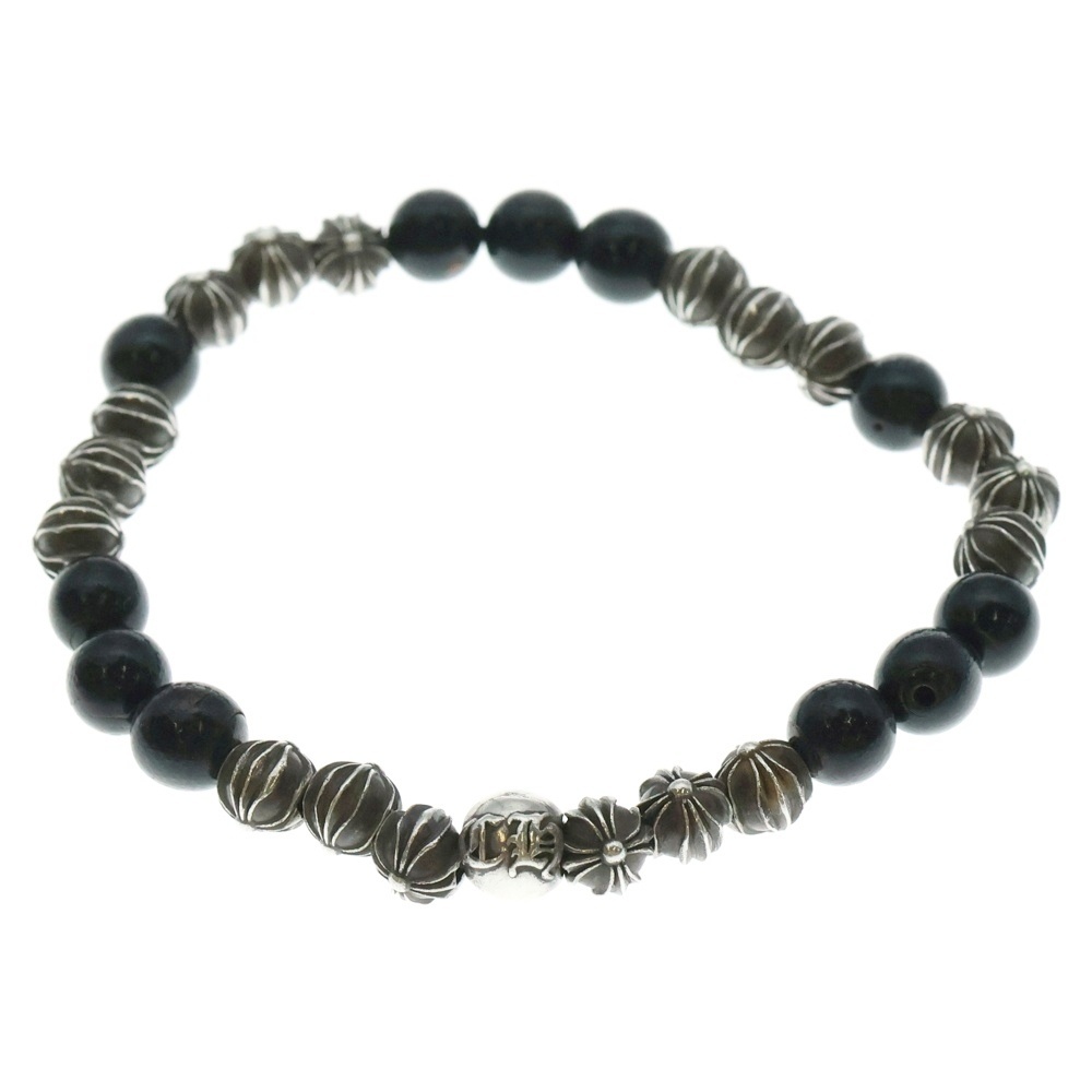 CHROME HEARTS クロムハーツ 6mm BEAD 6mm ビーズ ブレスレット シルバー/ブラック拍卖