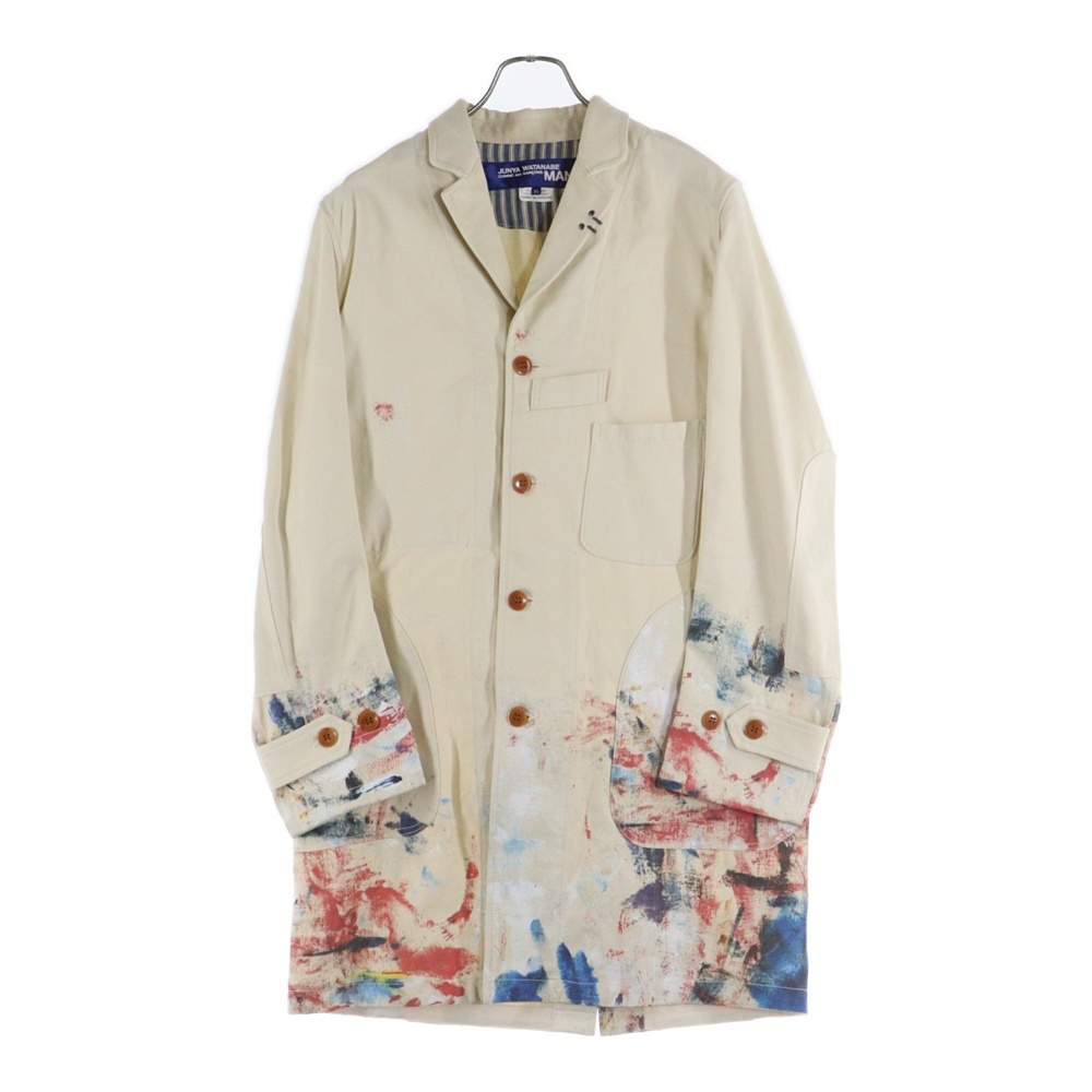 ジュンヤワタナベ コムデギャルソン 18SS AD2017 ペイント加工 コットン チェスターコート アイボリー WA-C001拍卖