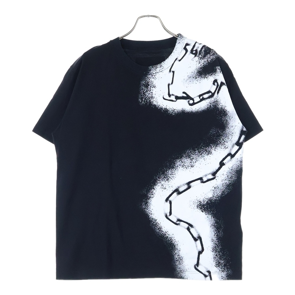 ルイヴィトン 20SS Spray Chain Print Tee スプレーチェーンプリント コットンクルーネック半袖Tシャツ ブラック RM201M NPG HIY17W拍卖