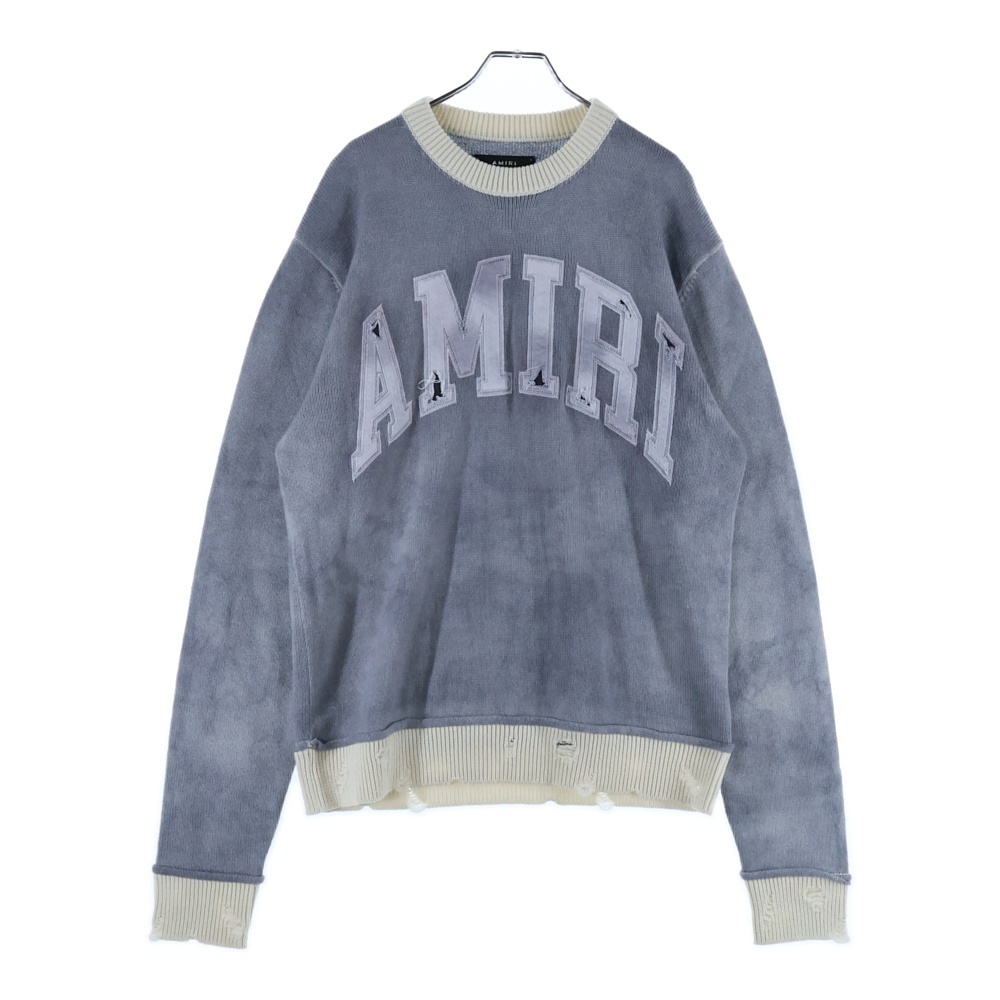 AMIRI アミリ カシミヤ ヴィンテージ加工 ニット セーター グレー拍卖