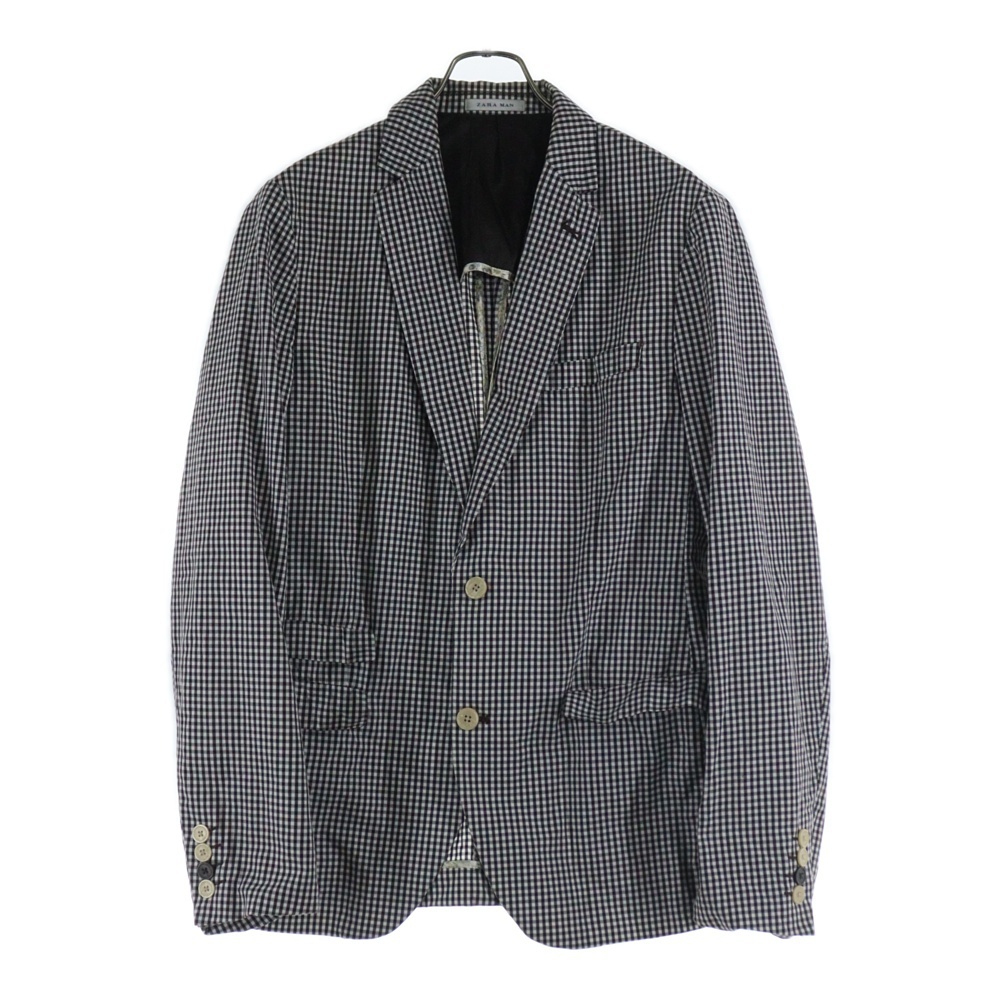 ZARA MAN ザラマン チェック柄 テーラードジャケット ブラック×ホワイト 〇拍卖