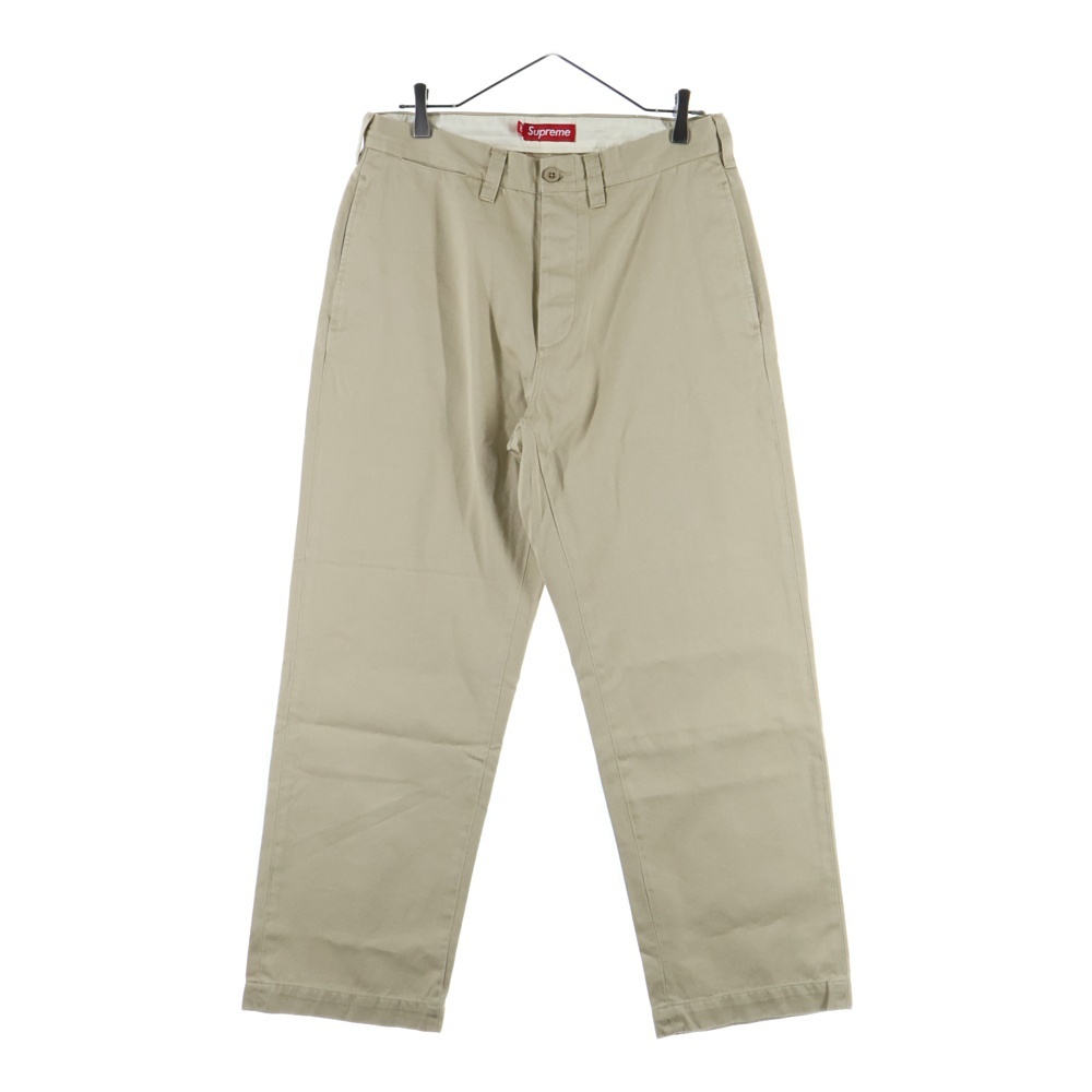 SUPREME シュプリーム 25AW CHINO PANT チノ ロゴエンブロイダリー パンツ ベージュ拍卖