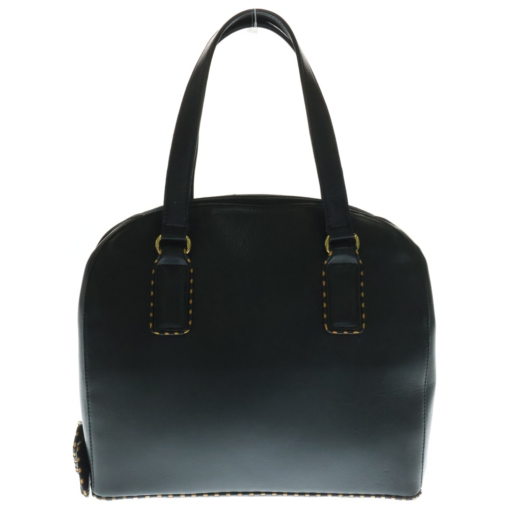 VALENTINO ヴァレンティノ ステッチ ハンドバッグ 肩掛けバッグ ブラック レザー拍卖