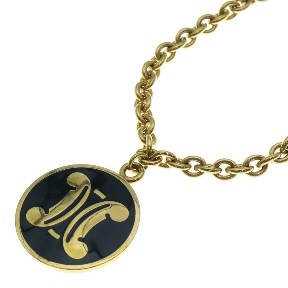 CELINE セリーヌ マカダムロゴ ラウンドヴィンテージ ビッグコイン ネックレス ゴールド拍卖