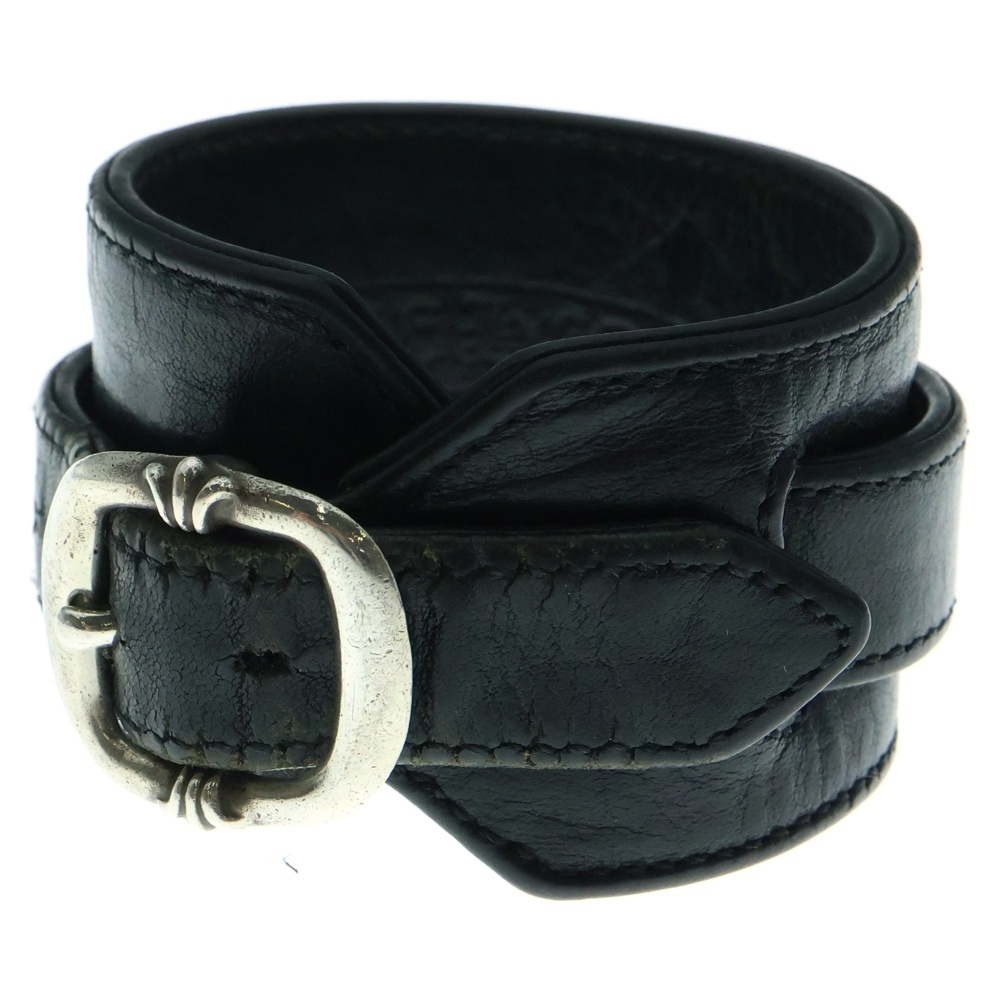CHROME HEARTS クロムハーツ R&R TINY BUCKLE ガンスリンガータイニーバックルレザーブレスレット ブラック拍卖
