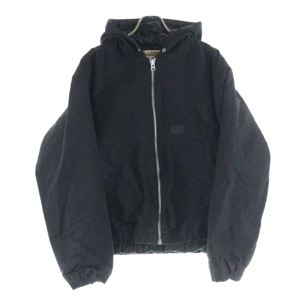 STUSSY ステューシー 25AW WAXED COTTON WORK JACKET ワックスド コットン フード ワークジャケット ブラック拍卖