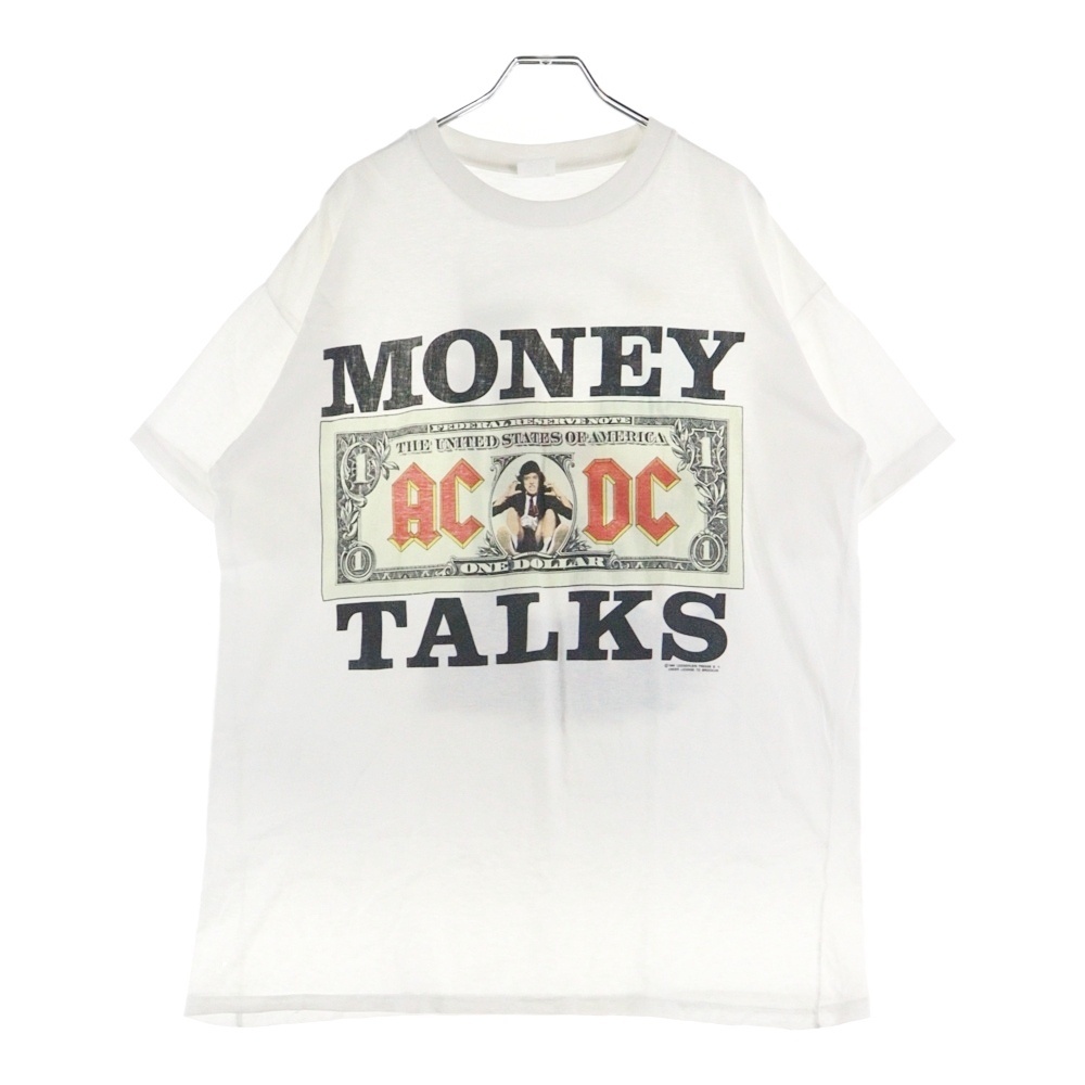 VINTAGE ヴィンテージ 90s AC/DC MONEY TALKS WORLD TOUR 1990/91 エーシー ディーシー 半袖Tシャツ カットソー ホワイト拍卖
