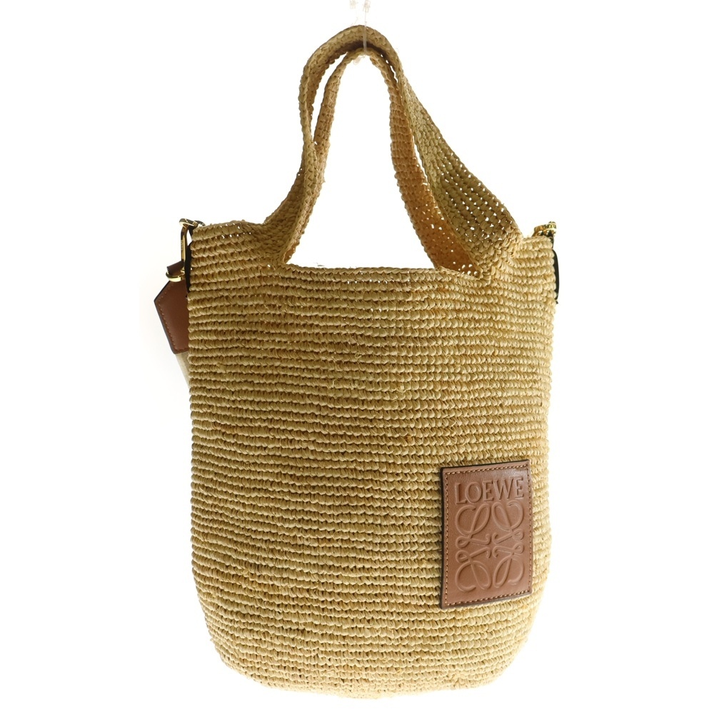 ロエベ アナグラム スリットバッグ ミニ インナチュラル 2WAY ラフィアハンドバッグ ショルダーバッグ ベージュ レディース A685453X07拍卖