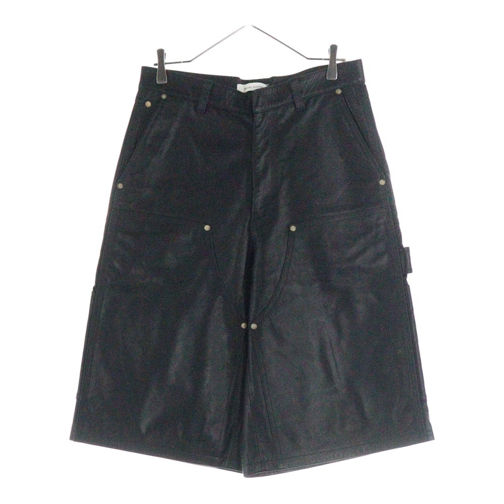 Wales Bonner ウェールズ ボナー 25SS LEATHER RIDER IVY SHORTS レザーショーツ ハーフパンツ ブラック US25LE03-LE02-999拍卖