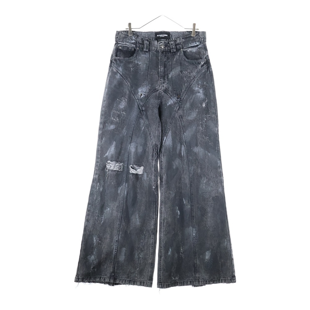 NO/FAITH STUDIOS ノーフェイスストゥディオス BLACK ARTISANAL DUNE DENIM ダメージ コーティング デニム パンツ ブラック拍卖