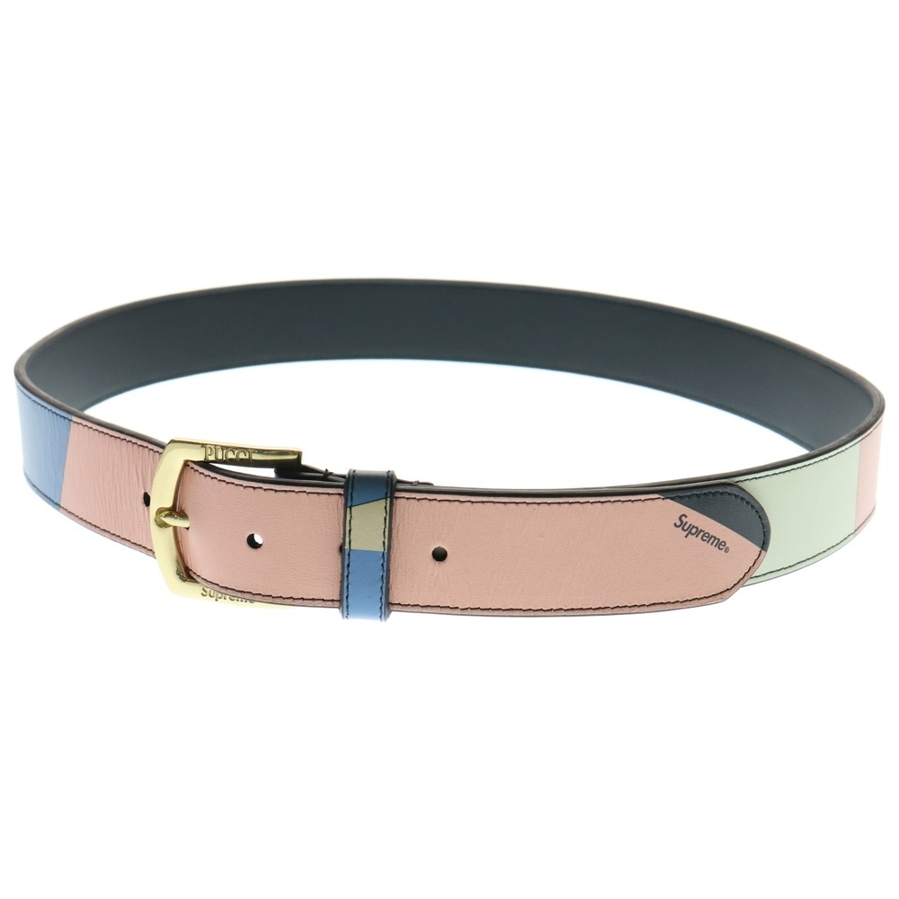 SUPREME シュプリーム 21SS × EMILIO PUCCI Leather Belt エミリオプッチ レザーベルト マルチカラー拍卖