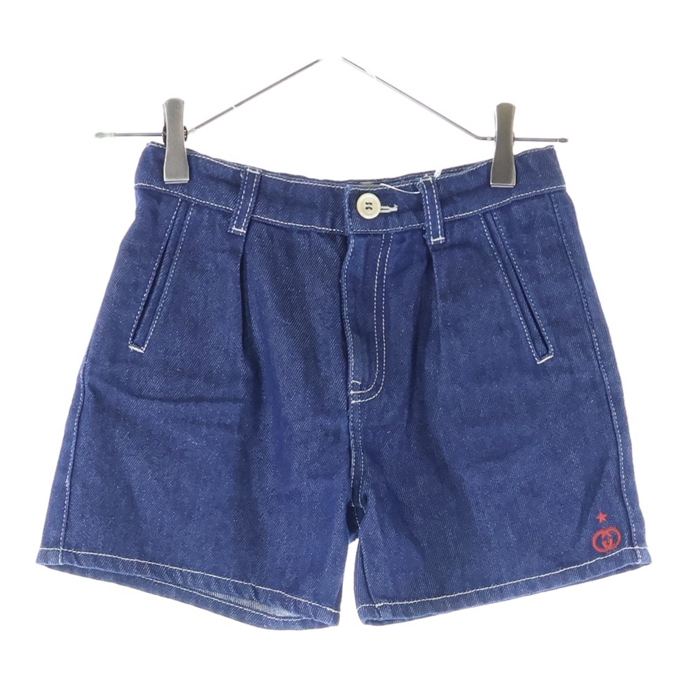 GUCCI グッチ GGワンポイント刺繍 キッズ デニム ショートパンツ インディゴ 712319 XDB8P拍卖