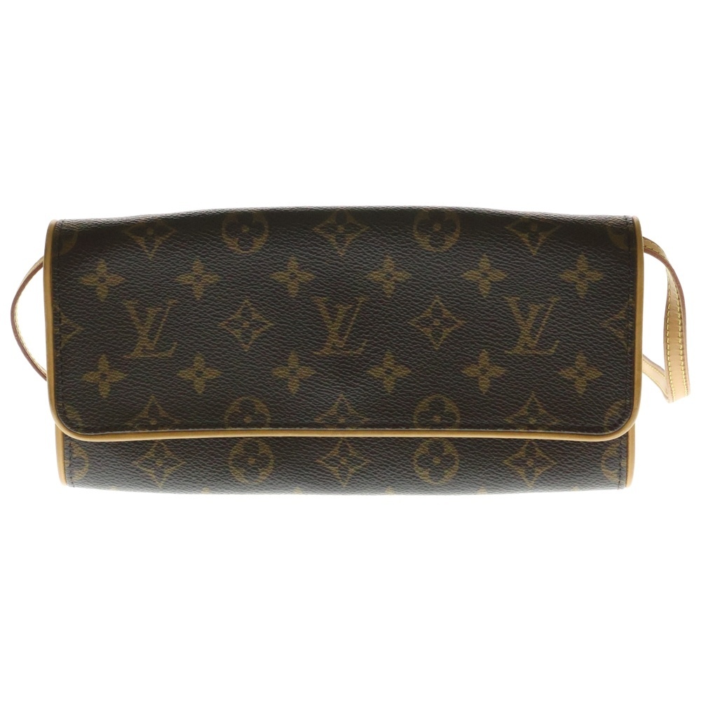 LOUIS VUITTON ルイヴィトン モノグラム ポシェットツインGM ミニショルダーバッグ ブラウン レディース M51852拍卖