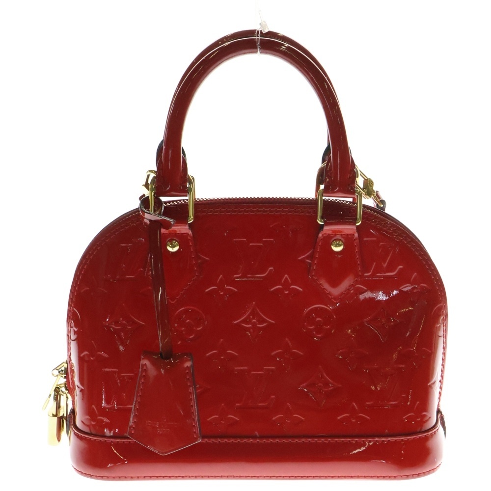 LOUIS VUITTON ルイヴィトン ヴェルニ アルマBB パテントレザーハンドバッグ レッド M90174拍卖