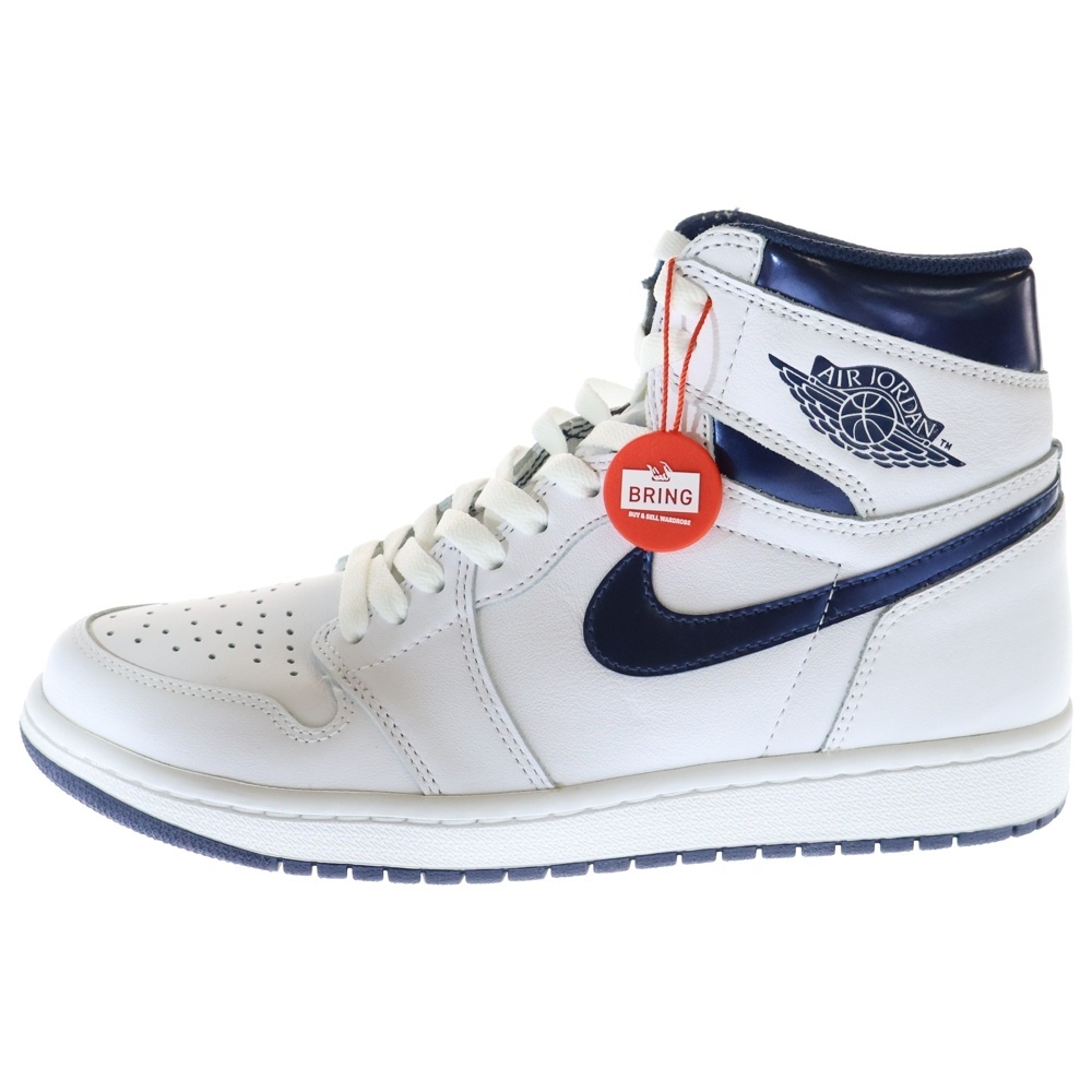 ナイキ AIR JORDAN 1 RETRO HIGH OG METALLIC NAVY エアジョーダン1 レトロ メタリックネイビー ハイカットスニーカー US9/27cm 555088-106拍卖