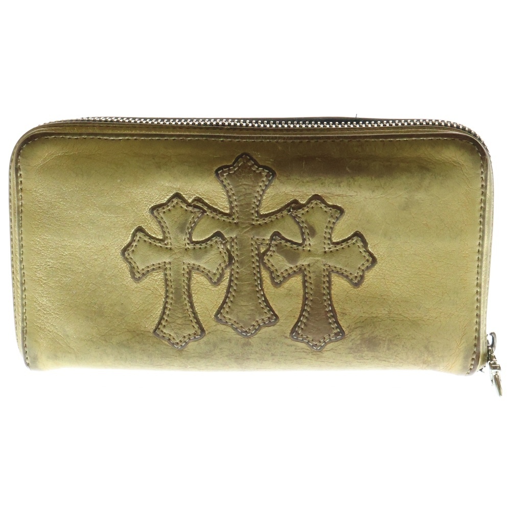 CHROME HEARTS クロムハーツ REC F ZIP GOLD セメタリクロスパッチ ウォレット 長財布拍卖