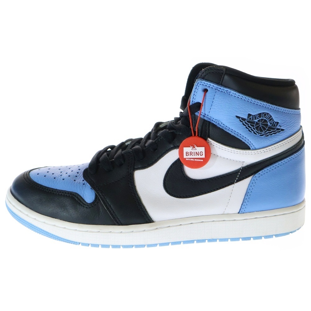 ナイキ AIR JORDAN 1 エアジョーダン1ハイOG ユニバーシティブルー ハイカットスニーカー ホワイト/ブルー U12/30cm DZ5485-400拍卖