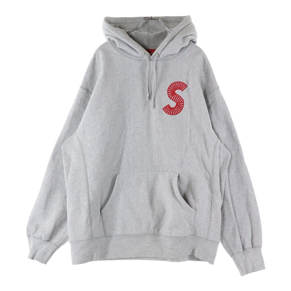 SUPREME シュプリーム 20AW S Logo Hooded Sweatshirt Sロゴ フーデッドスウェットシャツ スモールボックス プルオーバーパーカー グレー拍卖