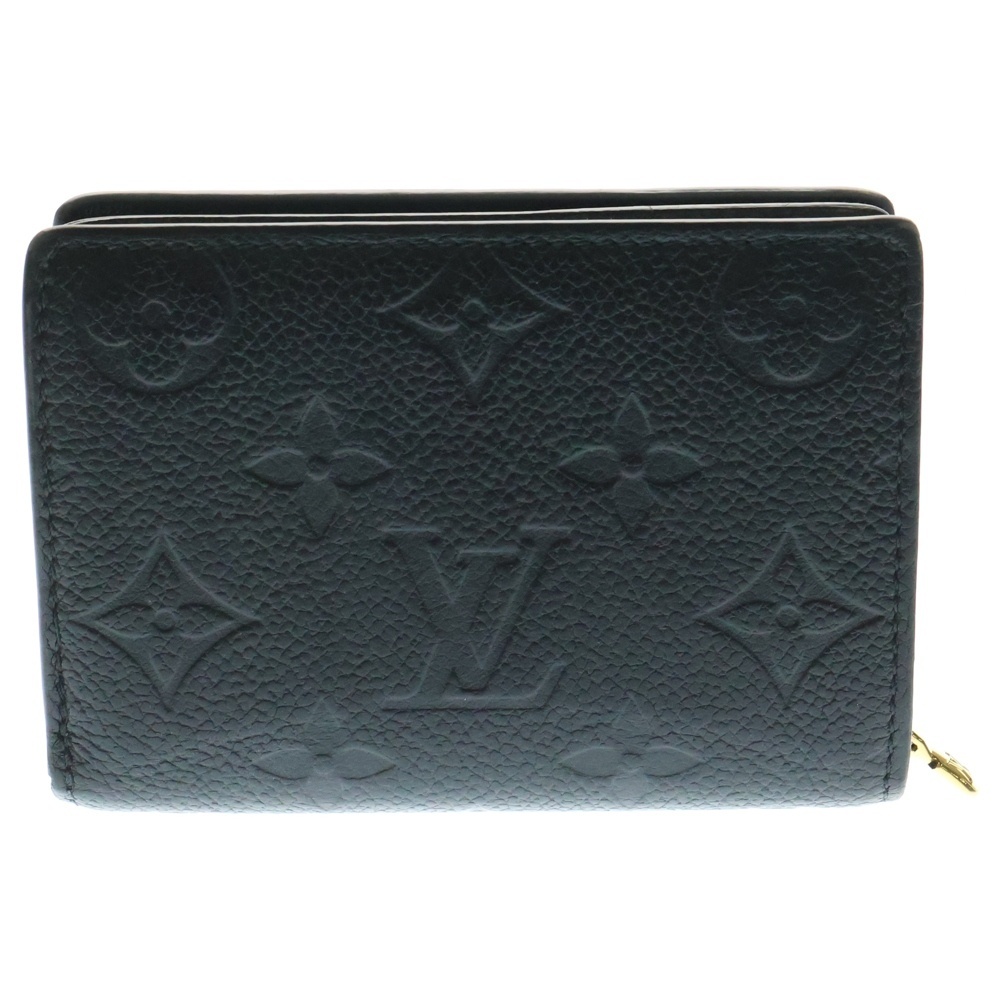 ルイヴィトン モノグラム アンプラント ポルトフォイユ クレア コンパクトウォレット 二つ折り財布 ブラック ゴールド金具 レザー M80151拍卖