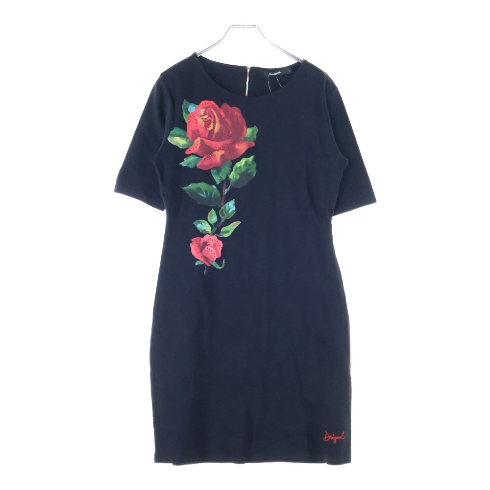 Desigual デシグアル フロントプリント 半袖ワンピース ドレス レディース ブラック 18WWVK66拍卖