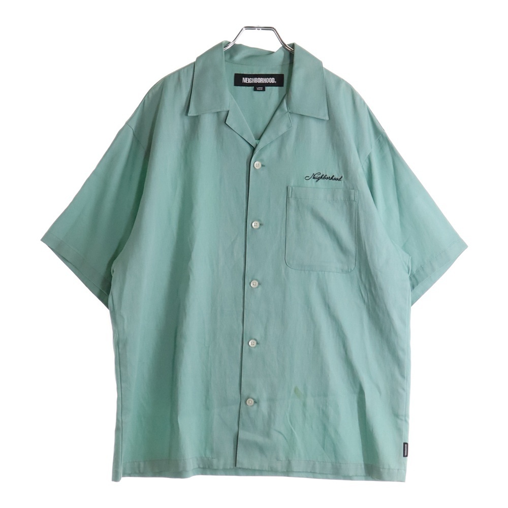 ネイバーフッド 23SS SOLID-COLOR HAWAIIAN SHIRT ソリッドカラー チェストエンブロイダリー オープンカラー 半袖シャツ 231TSNH-SHM10拍卖