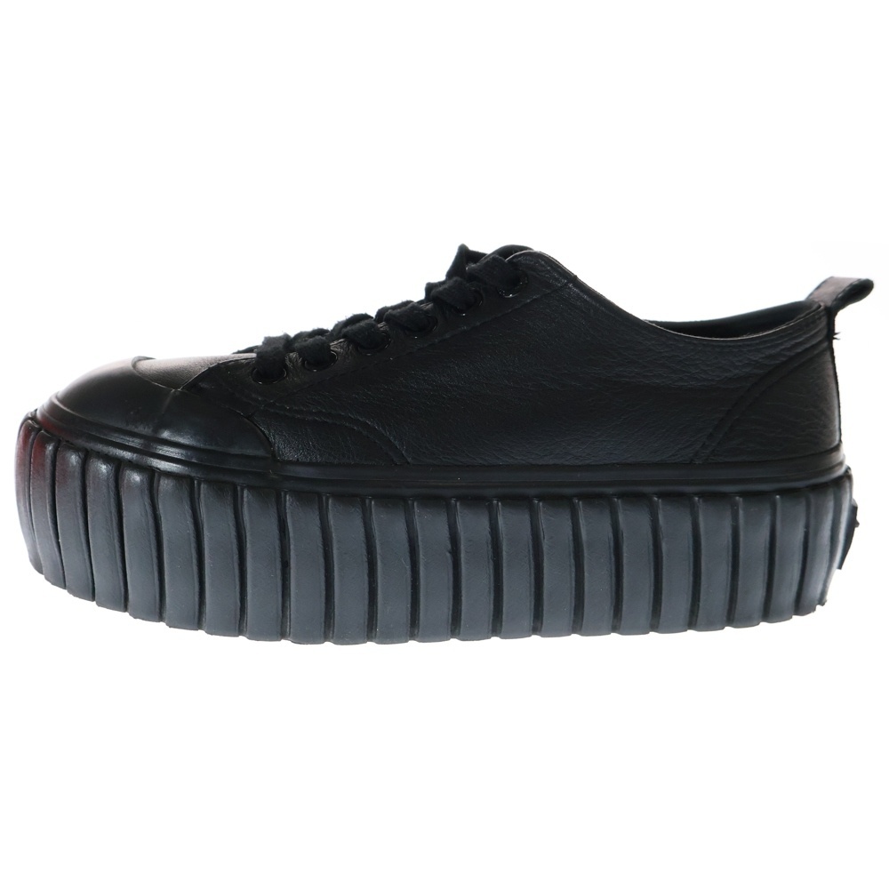 DIESEL ディーゼル S-HANAMI LOW W レザー厚底ローカットスニーカー ブラック レディース US7/24cm Y02828拍卖