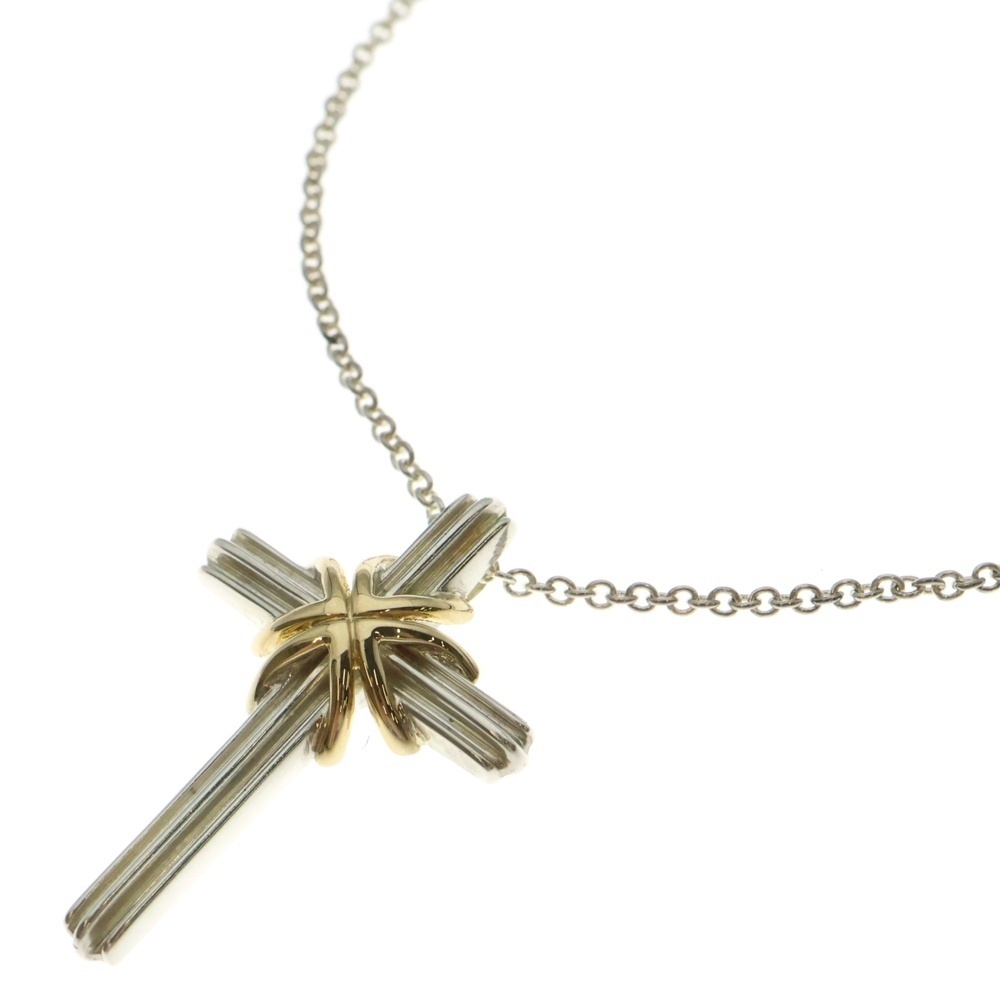 TIFFANY&Co (ティファニー) シグネチャー クロスネックレス ペンダント チェーン シルバー×ゴールド拍卖