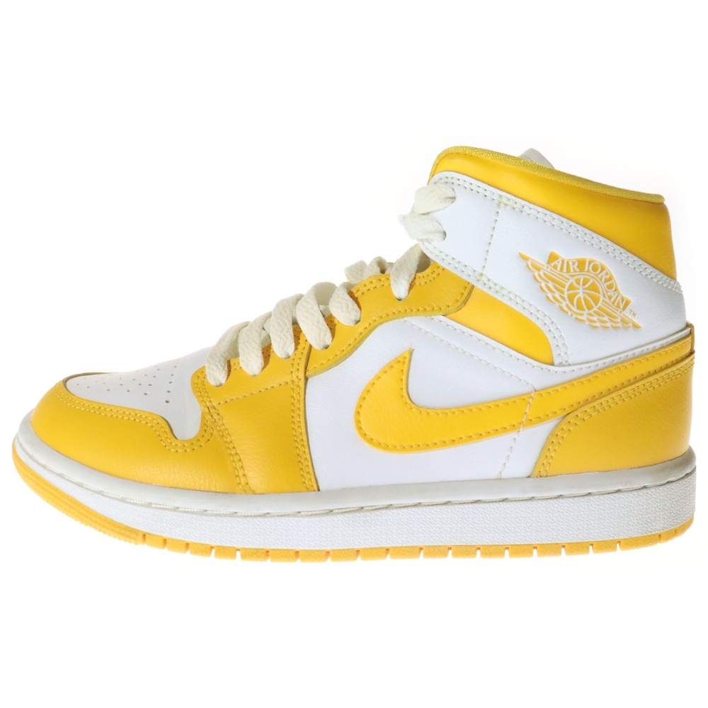 ナイキ WMNS AIR JORDAN 1 MID Lemon ウィメンズ エアジョーダン1 レモン ミッドカットスニーカー US6.5/23.5cm BQ6472-117拍卖