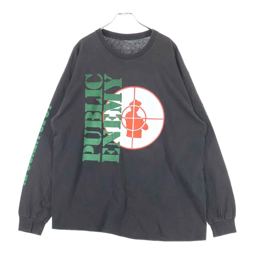 VINTAGE ヴィンテージ 90-00s PUBLIC ENEMY パブリックエネミー 両面プリント 長袖Tシャツ カットソー ブラック拍卖