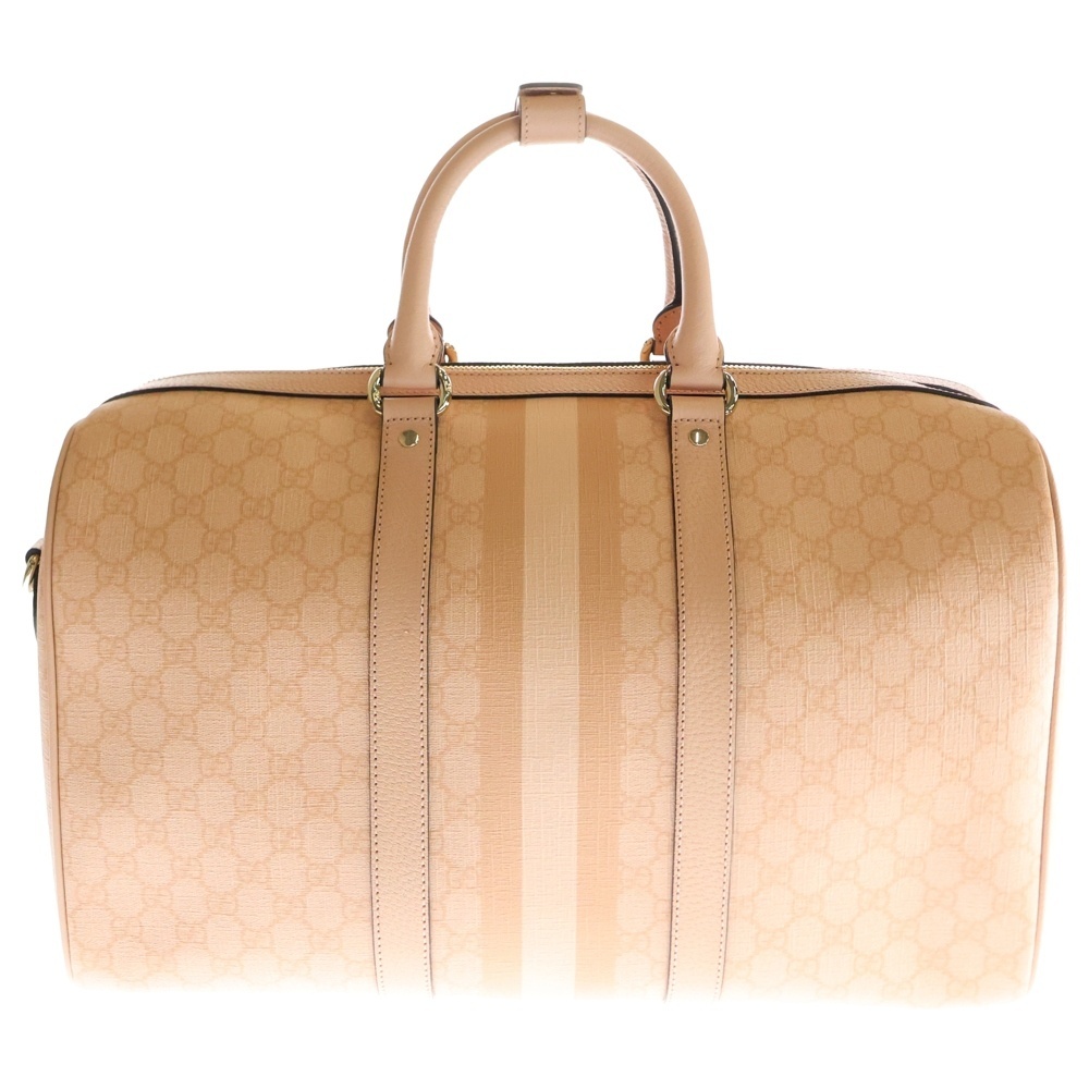 グッチ オフィディア GGスプリーム ミディアム PVC レザー 2WAY ハンド ショルダー ダッフル ボストンバッグ ゴールド金具 ピンク 811486拍卖