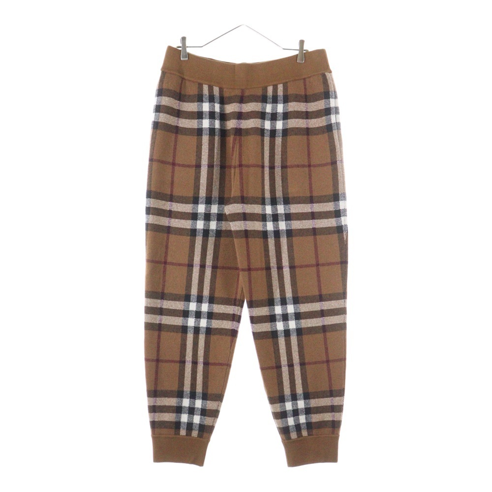 BURBERRY バーバリー ノバチェック柄 カシミアニット イージーパンツ ブラウン 8063642拍卖